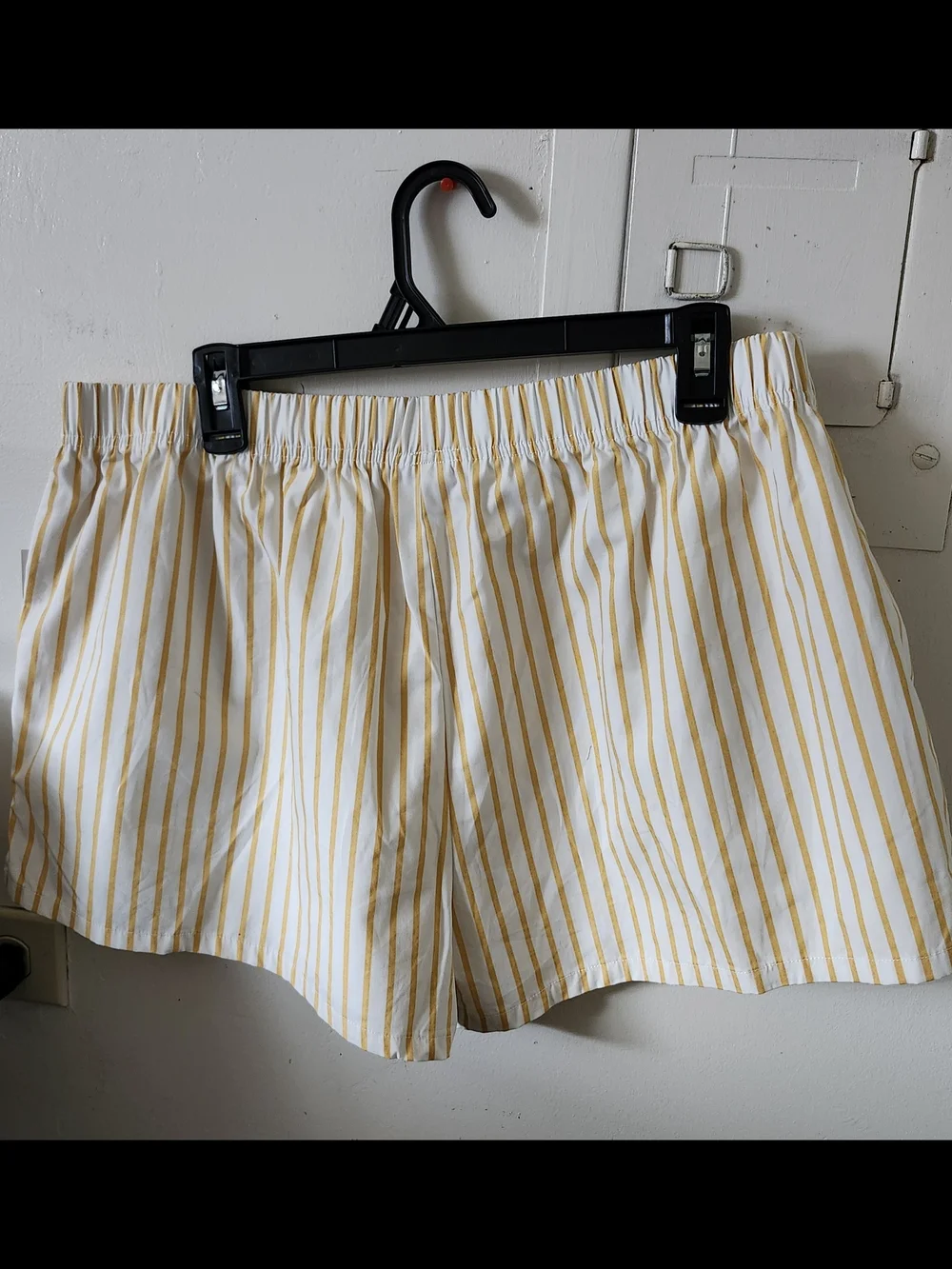 Nickelodeon White and Yellow Striped Women Shorts with SpongeBob & Patrick